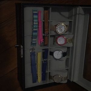 Whole set of 4 watches & 6 bands w/ watch box